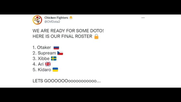 Chicken Fighters, Dota 2 kadrosunu tamamladı