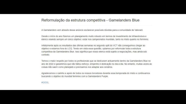 Gamelanders Blue, Valorant- bölümünde yapılacak değişiklikleri duyurdu