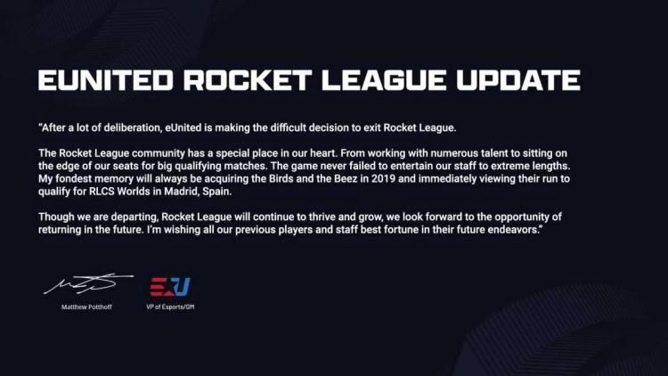 EUnited üç Rocket League üyesinin görevinden alındı