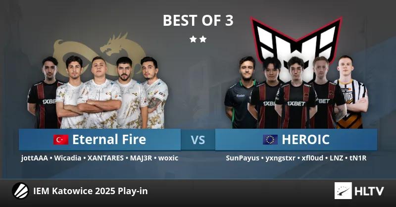 Eternal Fire IEM Katowice 2025'te Gerilimli Bir Maçta HEROIC'e Karşı Zafer Kazandı