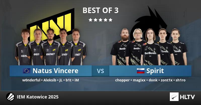 NAVI, Upper Bracket Yarı Finallerinde Team Spirit karşısında çılgın bir zafer elde ederek IEM Katowice 2025'in bir sonraki aşamasındaki yerini garantiledi