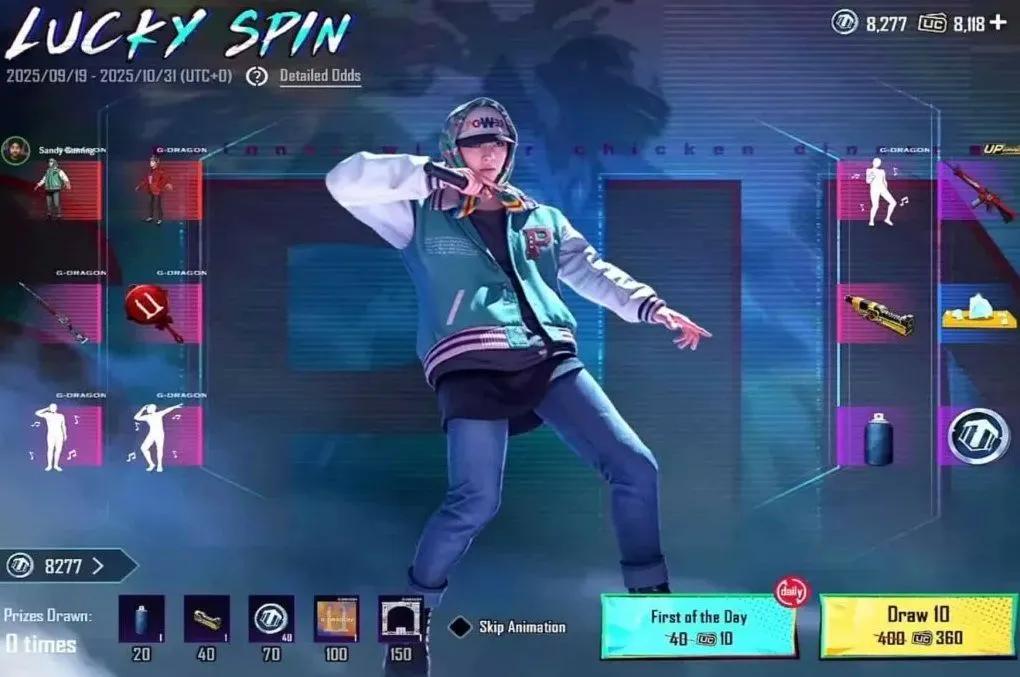 PUBG Mobile x G-Dragon İşbirliği: Lucky Spin, Ödüller ve Özel İçerikler