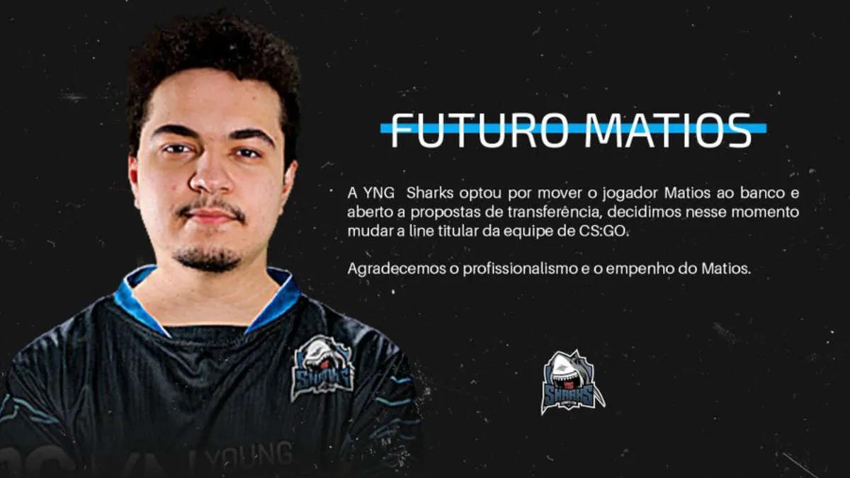 matios başlangıç dizilişinden ayrıldı Sharks Esports