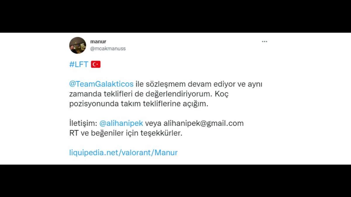 Manur yeni bir ekip arıyor