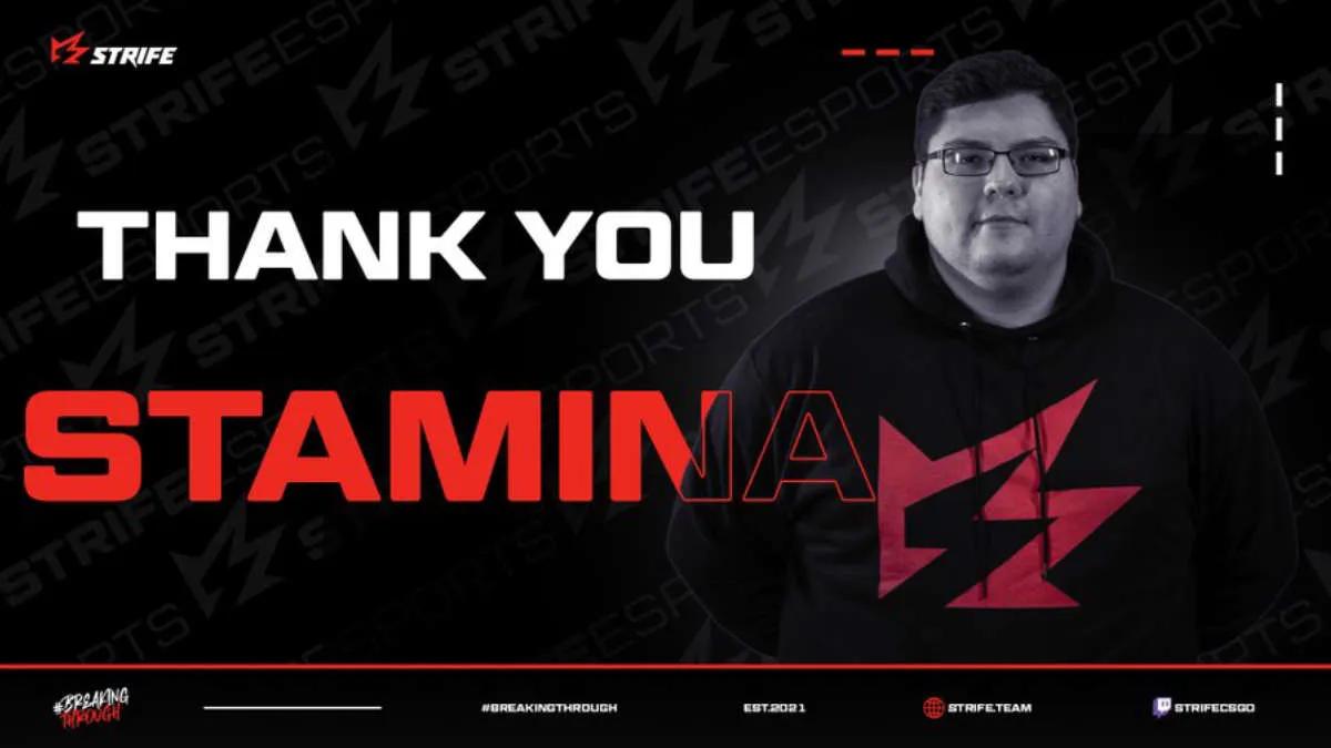 stamina başlangıç dizilişinden ayrıldı Strife Esports