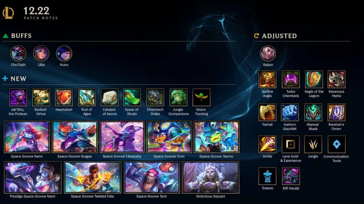 League of Legends Yama Notu 12.22 Önizleme: Şampiyon Yeniden Dengeleme ve Öğe Değişiklikleri