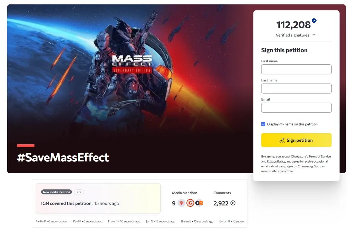 Hayranlar Mass Effect 5'i Kurtarmak İçin İmza Kampanyası Başlattı - Şimdiden 100.000'den Fazla İmza Topladı