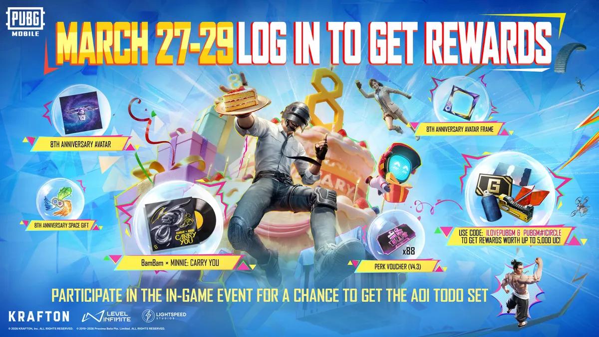 PUBG MOBILE, Özel Ödüller ve Etkinliklerle 8. Yıl Dönümü Kutlamalarına Başlıyor