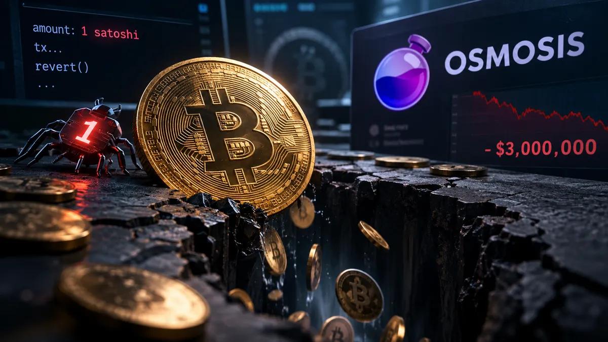 Tek Satoshi'lik Bir Hata, Osmosis'in Bitcoin Fonunda 3 Milyon Dolarlık Bir Açık Oluşturdu