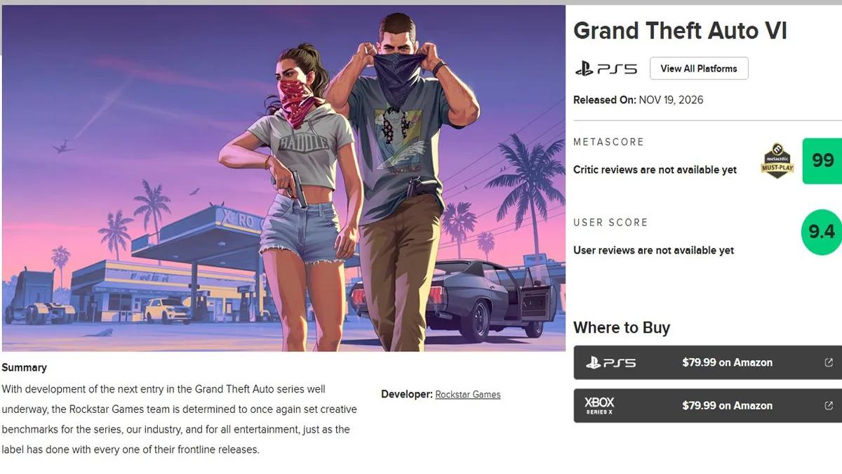 GTA 6'nın Metacritic puanı herkesin beklediği kadar yüksek olmayabilir