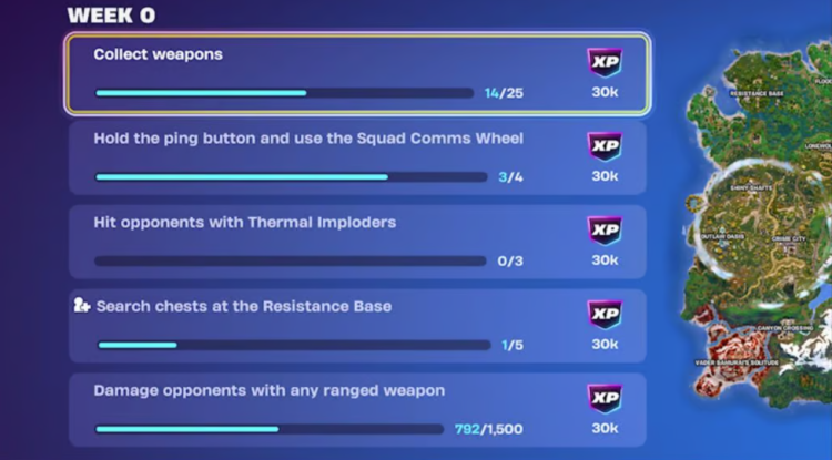 Tüm Fortnite 6. Bölüm 3. Sezon Görevleri ve Mücadeleleri: Tam Döküm 1