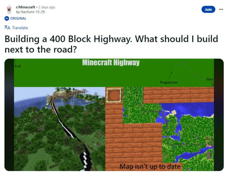 Dedicated Minecraft Player Showcases Impressive Highway Build in Playthrough. Photo 1